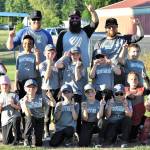 The SKLL Minor Prep champion Grey Monsters. Top row: Coach Brian Loudermilk, Coach Josh Ebenal and Coach Steven Ransier. Middle row: Thaiden Ebenal, Joseph Robinson, William Orser, Kali Dover, Jaxson Loudermilk and Jacob Fraley. Bottom row: Aava Lanskey, Brandon Ransier, Talon Rhodes, Alex Williams, Uriah Pablo, Cooper DeFevers and Amelia Lanskey. (Photo courtesy of Jeff Williams)