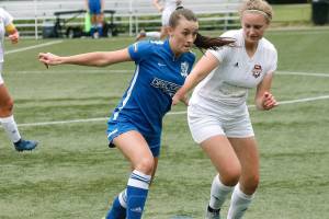 Izzy Severns, showing her playing for the Oly-Pen Force, recently wrapped up her college career at Central Washington University and is getting ready to work on her masters degree at Gonzaga. (Mark Krulish/Kitsap News Group)