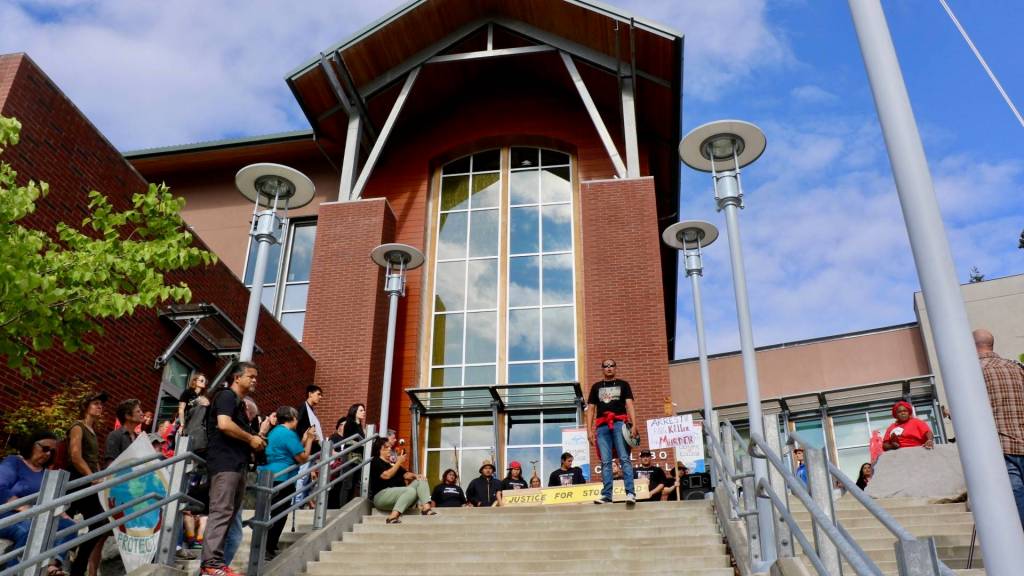 Peaceful protests over shooting shuts down downtown Poulsbo streets