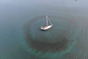 Mysterious fuel spill in Liberty Bay