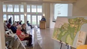 <em>Officials with Pope Resources recently held a meeting to discuss Olympic Property Groups plans for re-developing the town of Port Gamble. </em>Nick Twietmeyer/ Kitsap News Group