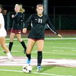 South Kitsaps Franqie Moppins sends a pass towards her winger against Graham-Kapowsin. (Mark Krulish/Kitsap News Group)