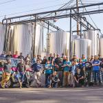 Whole Silver City Brewery crew in front of its new packaging facility at its spot in Bremerton (photo courtesy of Silver City)