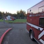 Kingston motorcycle crash prompts airlift from Wolfle Elementary