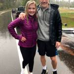 Race organizers Piper Willson and Joseph Laws are smiling despite being drenched by rains at the end of their 5K run at McCormick Woods Sept. 28 to benefit the Cystic Fibrosis Foundation. (Courtesy photo)