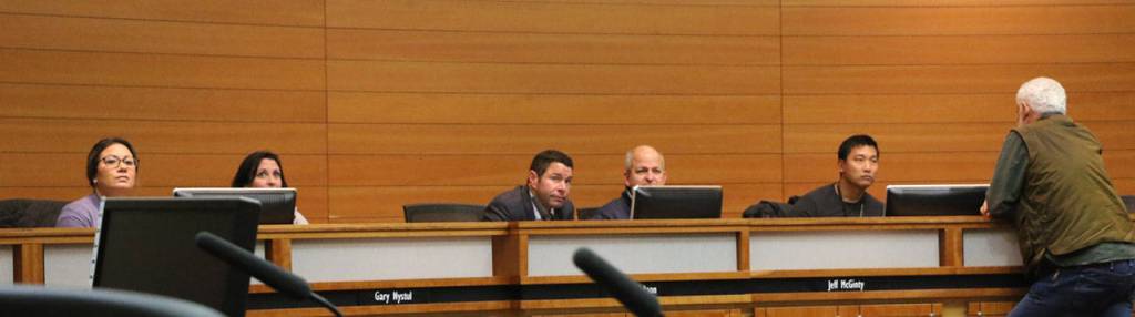 (l-r) Dr. Elena Lopez, Julia Crab, Det. Eric Adams, Gary Rink and Dominic Winter.