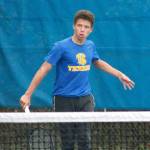 Garrett Lawson finished as the Olympic League tennis champion for the second year in a row. He beat Sequims Nico Zangaro in straight sets, 6-3, 6-3 in the finals. (Mark Krulish/Kitsap News Group)