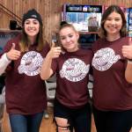 South Kitsap High and DECA members Delaney DeTray (left), Rowan Morris and Delaney Johnson were all smiles at the conclusion of Bowling For A Cause on Oct. 19, which they organized to raise funds for South Kitsap Special Olympics. (Courtesy photo)