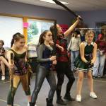 <em>Kaliope (Marin Snelson), Tilly (Esther</em>                                <em>Gleeman), Lillith (Remy Furchtenicht), and Agnes (Grace Schmitt) pose during a rehearsal of She Kills Monsters. </em>                                Ken Park/Kitsap News Group
