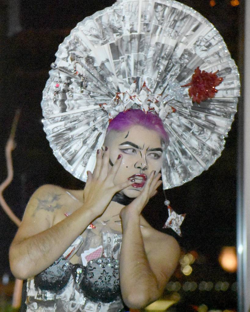 Laura Frazer (Vega VanDyke), above, performs as part of a girl duet with Jessa Judnick (Viscious VanDyke). (Laura Johnson photo)