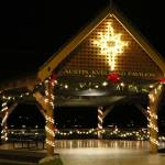 Austin/ Kvelstad Pavillion decorated for the holidays.