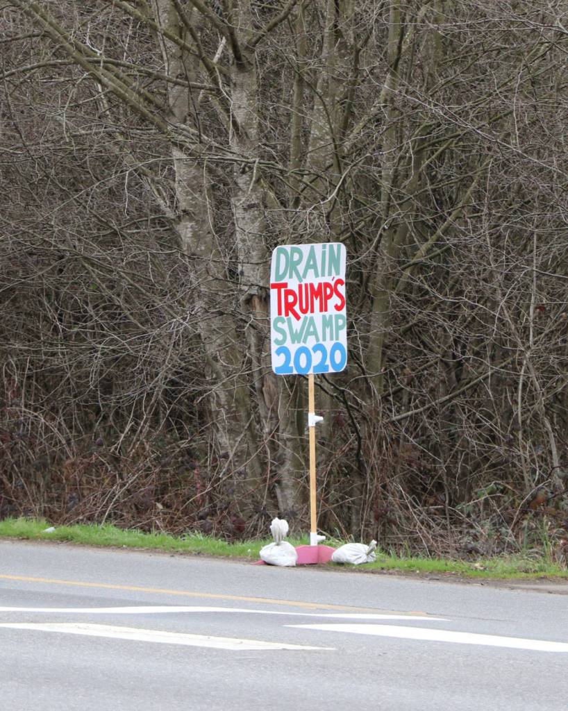 Even the intersection itself held a sign.