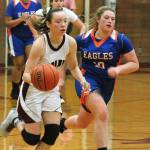 Mark Krulish | Kitsap News Group                                South Kitsaps Alycia Loudermilk starts the fastbreak against Graham-Kapowsin.