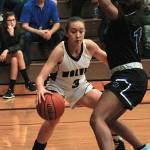 South Kitsaps Natalie Millet looks to dribble past Kiara Maxwell of Curtis. (Mark Krulish/Kitsap News Group)