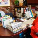 Tim Winter (left) said he did plenty of research about South Kitsap School District and its community before applying to replace retiring Karst Brandsma as superintendent. (Bob Smith | Kitsap Daily News)