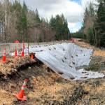 Lake Flora Road Southwest at Coulter Creek will undergo reconstruction work beginning March 3. The road will close on March 2. (Kitsap County Public Works photo)