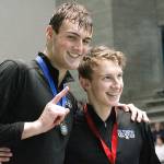 Olympic twin brothers Dietrich and Rainer Meyer finished first and second in the 50-yard freestyle at this years 2A state meet. (Mark Krulish/Kitsap News Group)