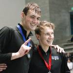 Olympic twin brothers Dietrich and Rainer Meyer finished first and second in the 50-yard freestyle at this years 2A state meet. (Mark Krulish/Kitsap News Group)