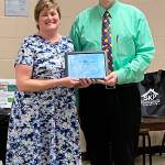 Debi Emans, theater teacher at South Kitsap High School, was given the Certificated Star Staff Award at a Port Orchard Chamber of Commerce luncheon Feb. 13. (SKSD photo)