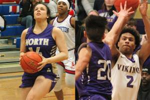 North Kitsap seniors Noelani Barreith and Kobe McMillian were named the girls and boys 2A Olympic League Most Valuable Players. (Mark Krulish/Kitsap News Group)