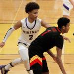 North Kitsaps Kobe McMillian was one of three Vikings name to the APs 2A All-State team. McMillian and Jonas La Tour were first-team selections and Shaa Humphrey was an Honorable Mention. (Mark Krulish/Kitsap News Group)