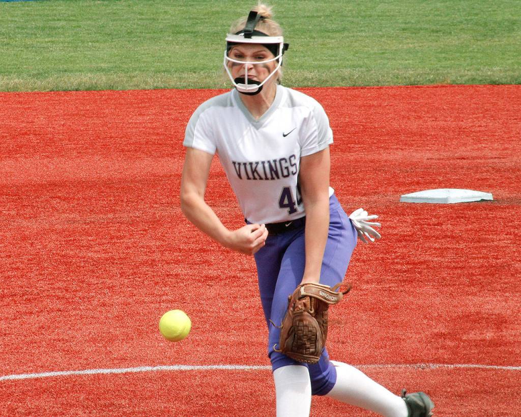 North Kitsap sophomore Makalya Stockman had a breakout year as a freshman and would have been the unquestioned ace on this years Vikings fastpitch team. (Mark Krulish/Kitsap News Group)
