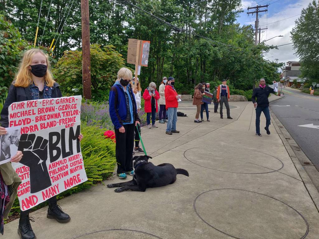 Demonstrators recently took to the streets of Winslow following the death of George Floyd. Photo courtesy of Holly Brewer.