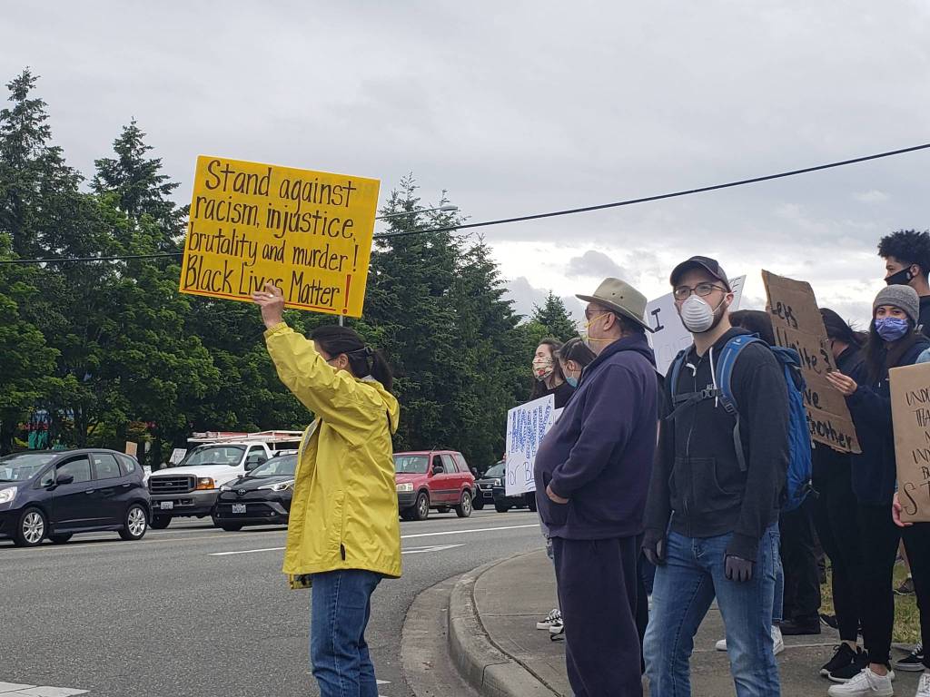 Demonstrators call for racial justice at Poulsbo protest