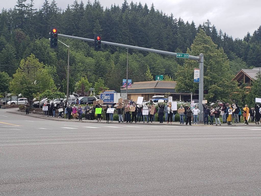 Demonstrators call for racial justice at Poulsbo protest