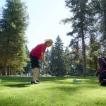 Karsten Boysen of Port Orchard tees off at Village Greens Golf Course. (Mike De Felice | Kitsap Daily News)