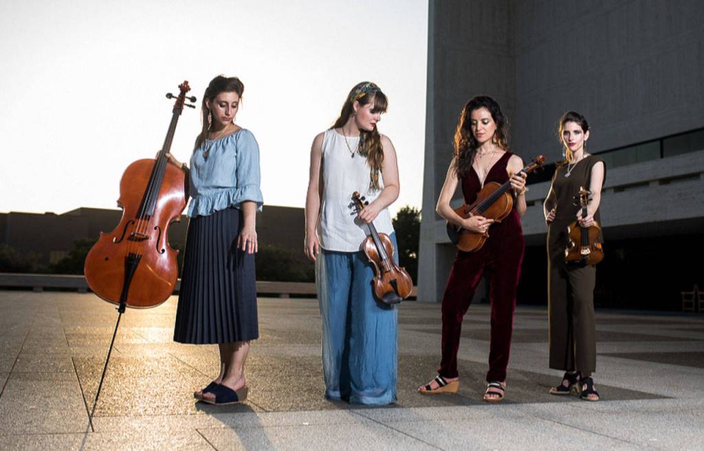 The ATLYS string quartet – cellist Genevieve Tabby, violinist Jinty McTavish, violist Rita Andrade and violinist Sabrina Tabby – has a compilation of unique musical covers and originals on YouTube, performed with arrangements by ATLYS. (Marshall Tidrick | ATLYSMusic)