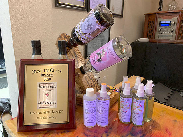 Black Ring Spirits Discord Apple Brandy was voted Best in Class at the Finger Lakes Wine & Spirits Competition this year. (Bob Smith | Kitsap Daily News)