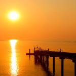 A heavy layer of dirty haze envelopes the skies above the waters of Puget Sound over the weekend. (Kitsap Public Health District photo)