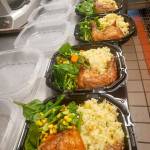 Meals from McClouds Grill House in Bremerton are lined up for later delivery to Kitsap Rescue Mission. (Courtesy photo)