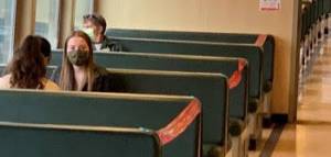 Ferry riders must wear masks when they are out of their cars. Courtesy photos