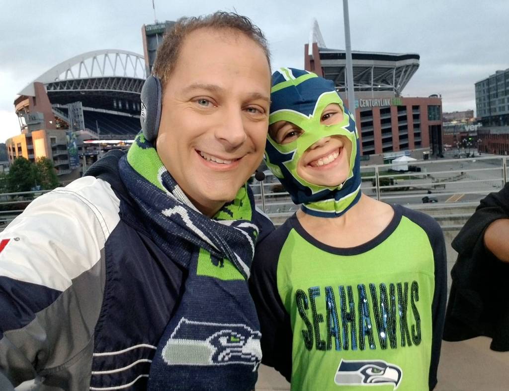 KING5 Morning News anchor Steve Bunin with daughter Gabriela. (Courtesy photo)