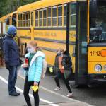 Students were excited to arrive back to school.