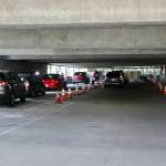 The lower half of the Suquamish Clearwater Casino parking garage was transformed into a drive- thru Covid vaccination clinic, complete with a waiting are for pateinets to monitor their reactions to the vaccines follwing the injection. (KPark).