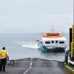 M/V Enetai maneuvers for docking at Southworth Ferry Terminal. Scheduled passenger-only, fast-ferry service to downtown Seattle from Southworth starts on March 29. (Kitsap Transit photo)