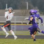 Chandler Lindstrom catches a 63-yard touchdown for Central Kitsap against Sequim. (Michael Dashiell/Sequim Gazette)
