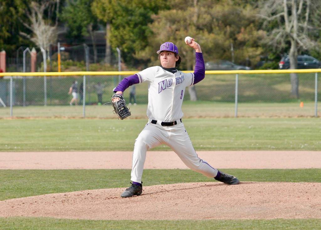 Dalton Brockett settled down to pitch five innings and strike out eight hitters. (Mark Krulish/Kitsap News Group)