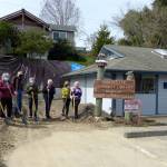 Friends of the Manchester Library, including Kitsap County Commissioner Charlotte Garrido, Port of Manchester Commissioner Jim Strode and Kitsap Regional Library Director Jill Jean, helped lead a groundbreaking ceremony Saturday for the expansion of the community building. (Courtesy photo)