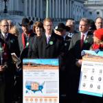 More than $12.5 million has been secured to support Washingtons rural public schools, roads and municipal services through the U.S. Department of Agricultures Secure Rural Schools program. U.S. Rep. Derek Kilmer (shown here advocating for SRS program funding on the steps of the U.S. Capitol in 2019) was a key player in obtaining the continuation of the funding. (Rep. Kilmers office photo)