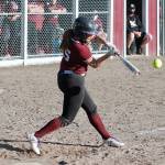 Sarah Hoyt delivers an RBI in the sixth inning of a 14-12 win over Gig Harbor. (Mark Krulish |Kitsap News Group)