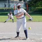 Miranda Grogger pitched all seven innings for Bainbridge against Olympic and gave up just three earned runs. (Mark Krulish/Kitsap News Group)