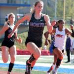 North Kitsaps Alyssa Cullen broke the Olympic League meet records in both the 100- and 200-meter sprints. (Mark Krulish/Kitsap News Group)