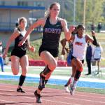 North Kitsaps Alyssa Cullen broke the Olympic League meet records in both the 100- and 200-meter sprints. (Mark Krulish/Kitsap News Group)