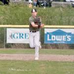 Rylen Bayne makes the throw from first after picking up a grounder at shortstop. (Mark Krulish/Kitsap News Group)