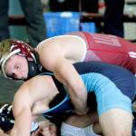 Reis Ecklund placed fifth in the 152-pound weight category of the SPSL wrestling tournament. (Mark Krulish | Kitsap Daily News)