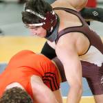 Keel Slayback of South Kitsap placed fourth in the 152-pound weight category of the SPSL wrestling tournament. (Mark Krulish | Kitsap Daily News)